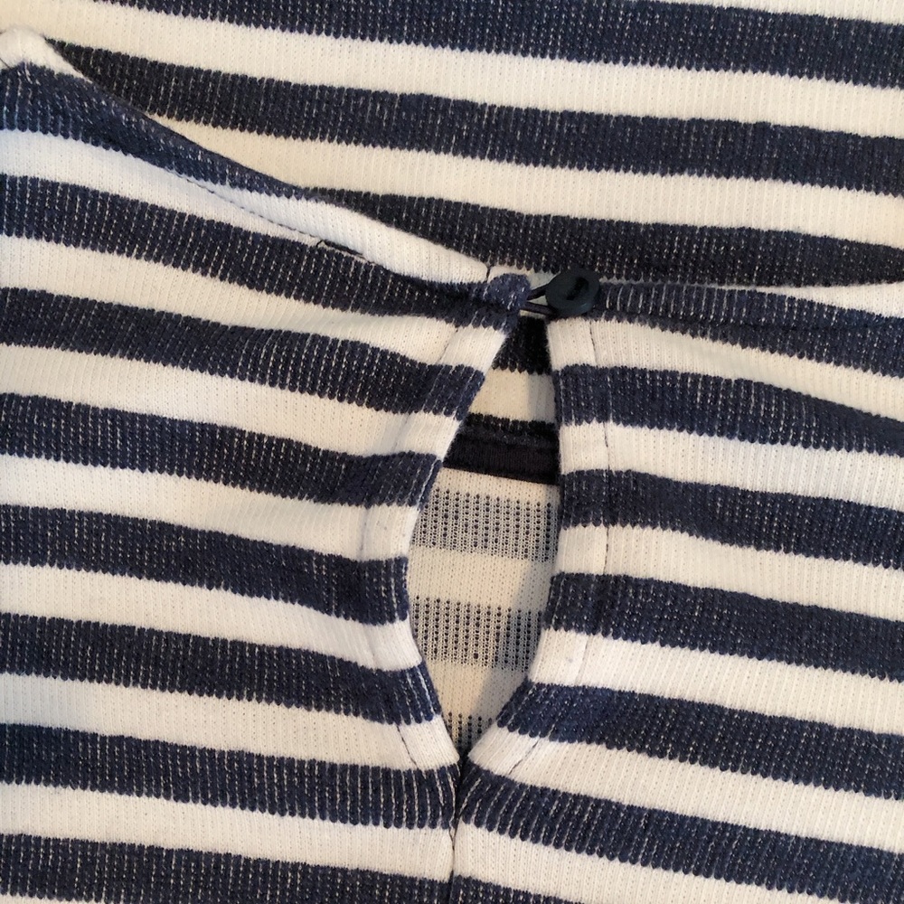 Zara 3/4 sleeve navy white striped mini dress DR - Picture 8 of 8
